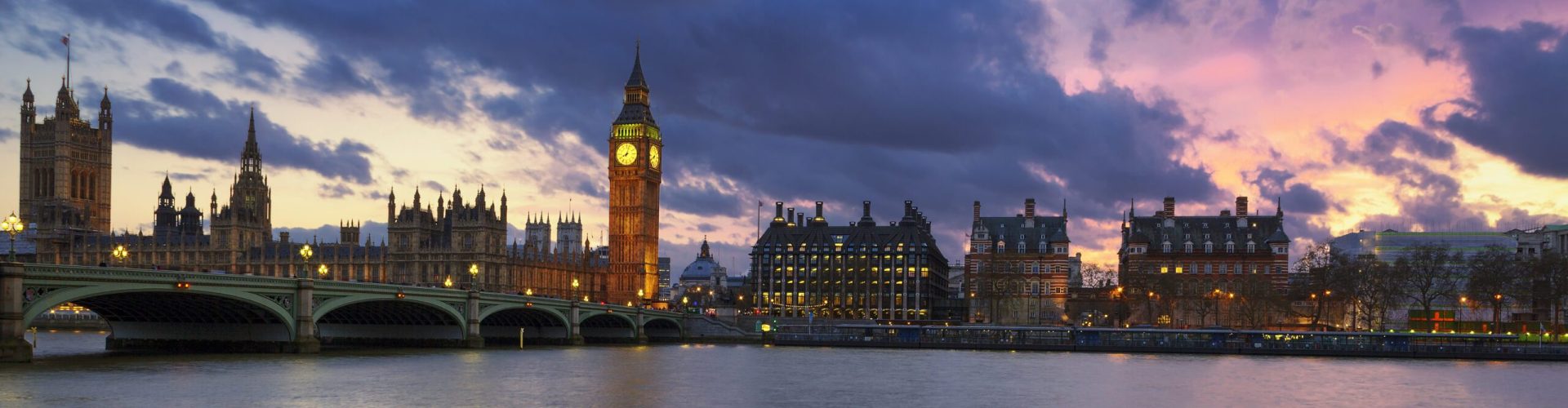 Panoramic view of London at sunset Panoramic view of London at sunset, UK.